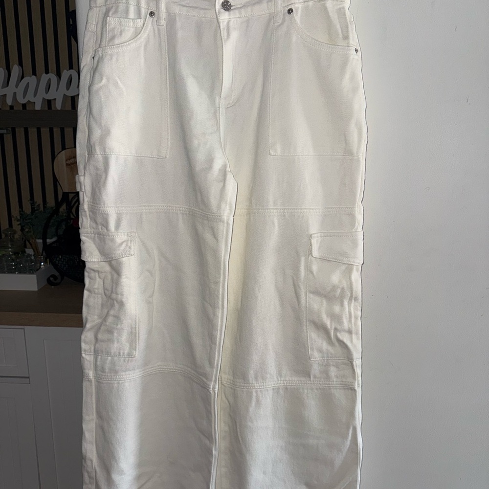 Edikted Off-White Denim Pants